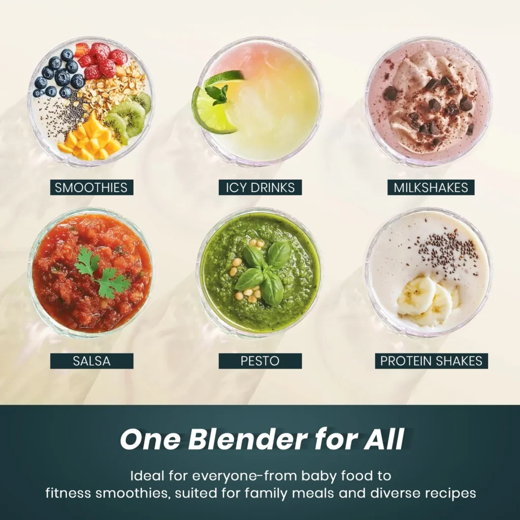 Silver Small Blender – Best Blender for Smoothies with One-Button Use
